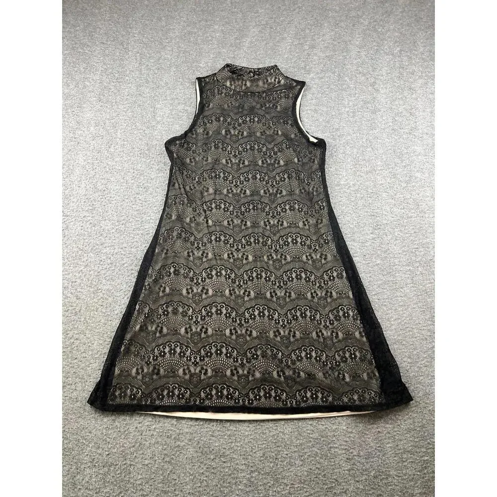 Diane von Furstenberg Black Lace‎ Sleeveless Dress Small
